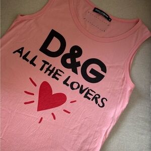 D&G Pink Heart Tank Top/ T shirt